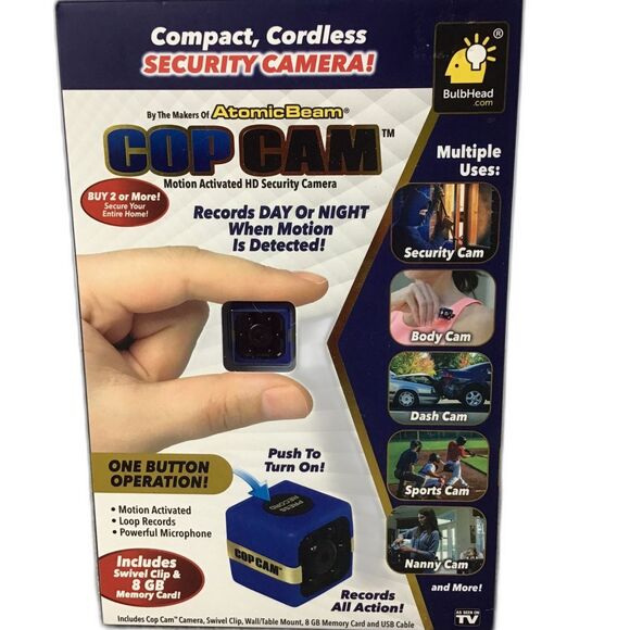 Cop Cam Security Compact Cordless HD Camera One Cubic Inch - Picture 2 of 5